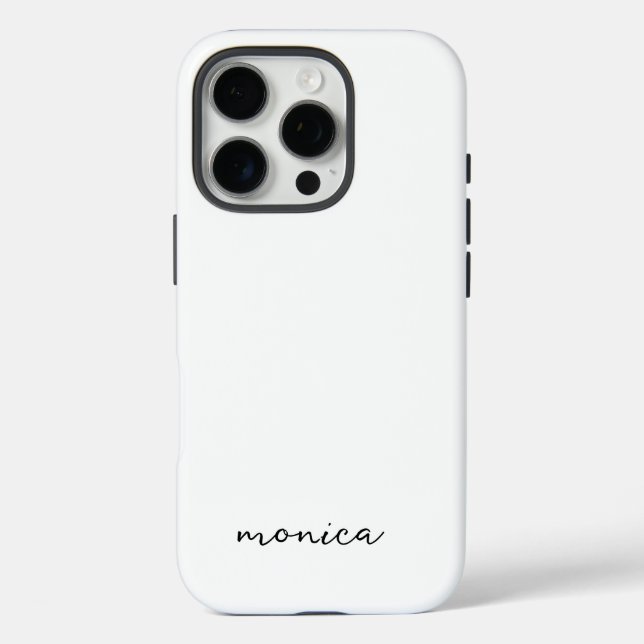 Modern Minimalist Handwriting Script White Case-Mate iPhone Case (Back)