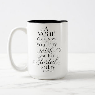 Modern, minimalist handwritten design Two-Tone coffee mug