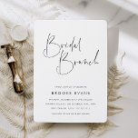 Modern Minimalist Handwritten Script Bridal Brunch Invitation<br><div class="desc">Invite guests to celebrate the bride to be with these modern and minimal bridal shower brunch invitations in classic black and white. Simple design features "bridal brunch" in casual handwritten script,  with your event details beneath in modern soft ash black lettering.</div>