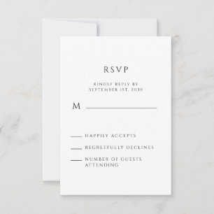 Modern Minimalist Handwritten Script RSVP Card
