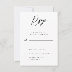 Modern Minimalist Handwritten Script RSVP Card