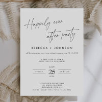 Modern Minimalist Happily Ever After Party Wedding