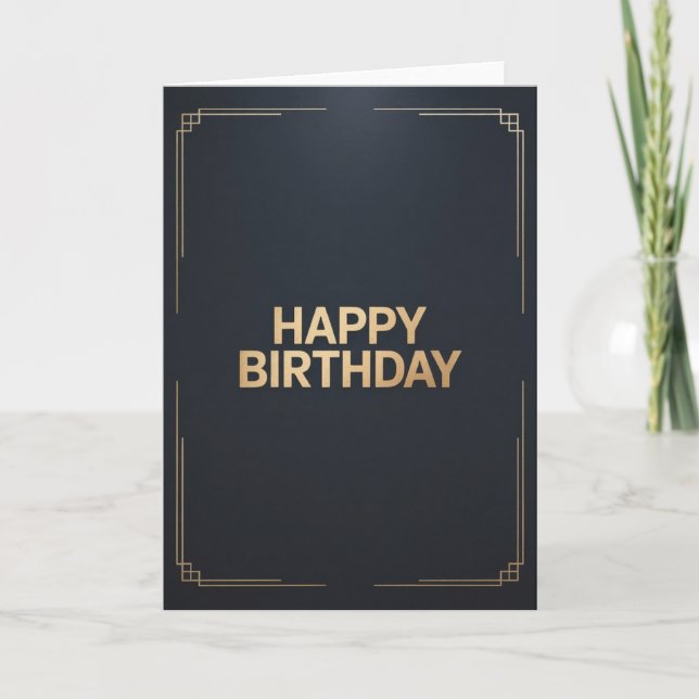 Modern Minimalist Happy Birthday Card for men (Front)