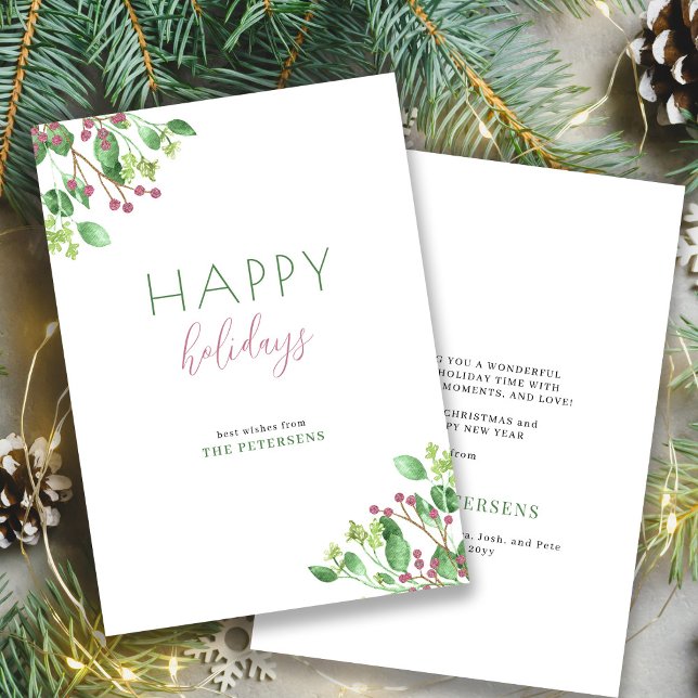 Modern minimalist happy holidays  holiday card (Creator Uploaded)