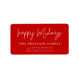 Modern minimalist Happy Holidays Label
