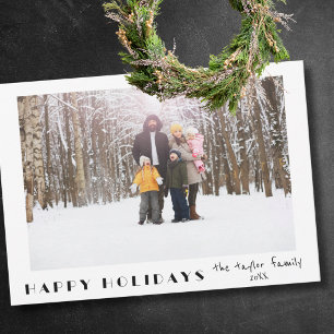 Modern Minimalist Happy Holidays Photo Holiday Card