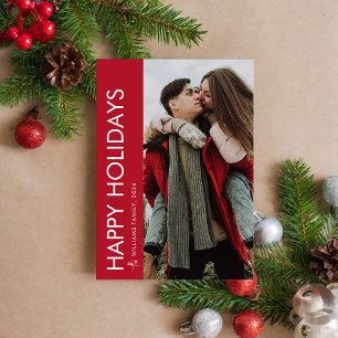 Modern Minimalist Happy Holidays Photo Holiday Card
