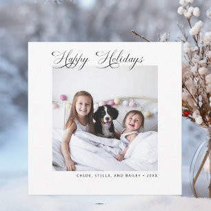 Modern Minimalist Happy Holidays Photo Holiday Card