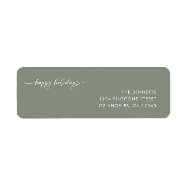 Modern Minimalist Happy Holidays Return Address (Front)