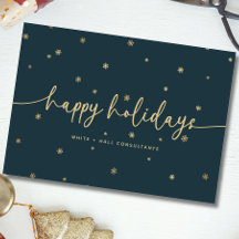 Modern Minimalist Happy Holidays Script Business
