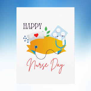 Modern Minimalist Happy Nurse Day Celebration Postcard