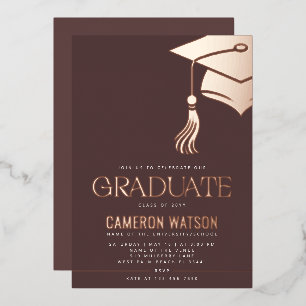 Modern Minimalist Hat and Tassel Graduation Party