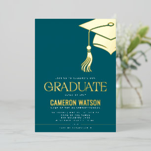 Modern Minimalist Hat and Tassel Graduation Party