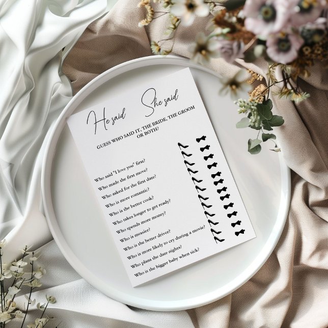 Modern Minimalist He Said She said Game card (Creator Uploaded)