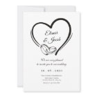 Modern minimalist heart wedding couple ring