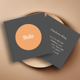 Modern Minimalist Hello Circle Business Card