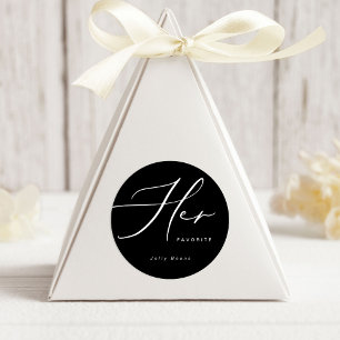 Modern Minimalist Her Favourite Favour Round Stick Classic Round Sticker