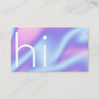 Modern minimalist HI hollographic purple and pink Business Card