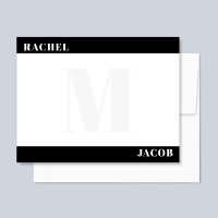 Modern Minimalist His & Hers Monogram Stationery