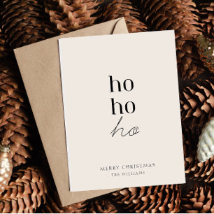 Modern Minimalist Ho ho ho Christmas Holiday Card