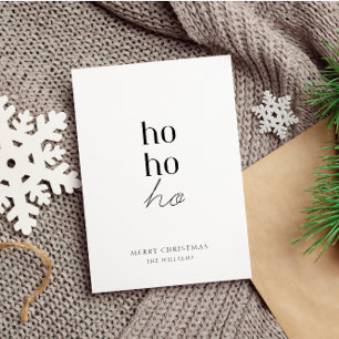 Modern Minimalist Ho ho ho Christmas Holiday Card