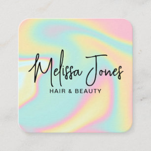 Modern Minimalist Holographic Square Business Card