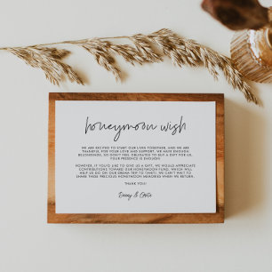 Modern Minimalist Honeymoon wish Enclosure Card