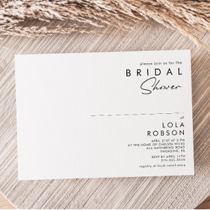 Modern Minimalist Horizontal Bridal Shower Invitation