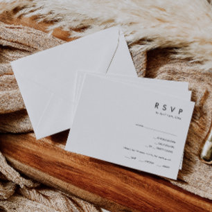 Modern Minimalist Horizontal Menu Choice RSVP Card