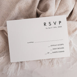 Modern Minimalist Horizontal RSVP Card