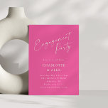 Modern Minimalist Hot Pink Script Engagement Party Invitation<br><div class="desc">Modern Elegant Minimalist Hot Pink Script Calligraphy Engagement Party Invitation</div>