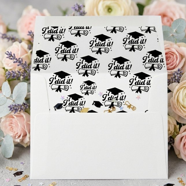 Modern Minimalist I did it Graduation Envelope (Creator Uploaded)