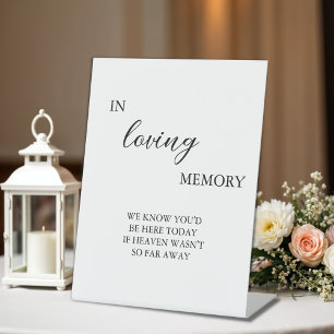 Modern Minimalist In Loving Memory Wedding  Pedestal Sign
