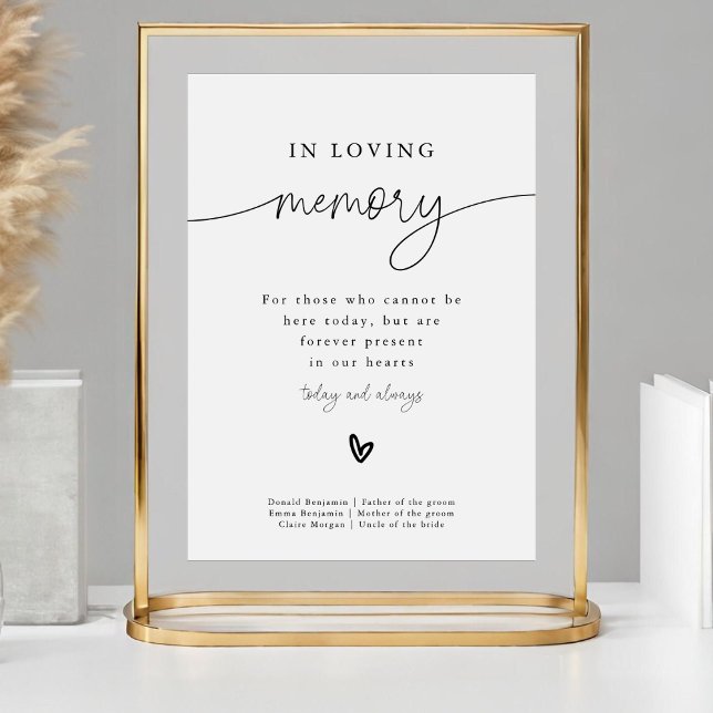 Modern Minimalist In Loving Memory Wedding Sign (Creator Uploaded)
