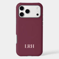 Modern Minimalist Initial Burgundy Monogram