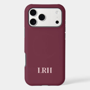 Modern Minimalist Initial Burgundy Monogram