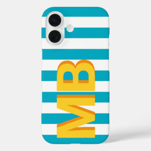 Modern Minimalist Initial Monogram iPhone 16 Case