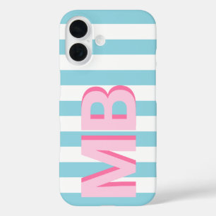 Modern Minimalist Initial Monogram iPhone 16 Case