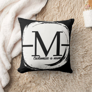 Modern Minimalist Initial Monogram Custom Throw Pi Cushion