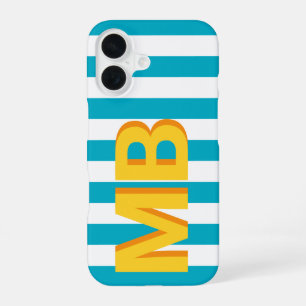 Modern Minimalist Initial Monogram iPhone 16 Case