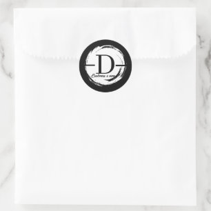 Modern Minimalist Initial Monogram Letter D Classi Classic Round Sticker