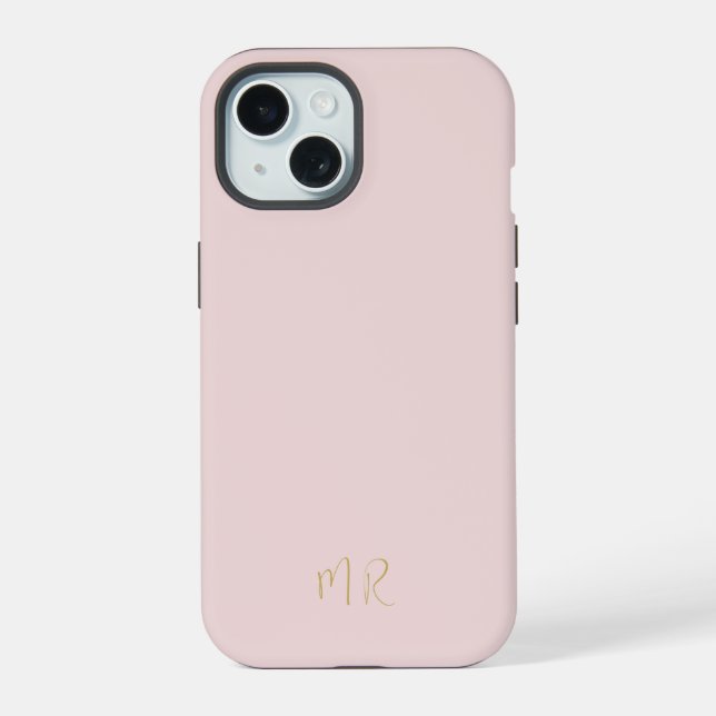 Modern Minimalist Initial Monogram Simple iPhone 15 Case (Back)