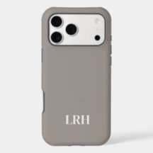 Modern Minimalist Initial Mushroom Grey Monogram