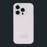 Modern Minimalist Initial Pink Monogram  iPhone 15 Pro Case<br><div class="desc">You know sophistication and style and simplicity is often the exact thing you need. Designed for the discerning taste of the modern minimalist, this accessory is a fusion of timeless elegance and contemporary functionality. The neutral colour palette complements any ensemble, effortlessly accompanying your look from day to night. Let us...</div>