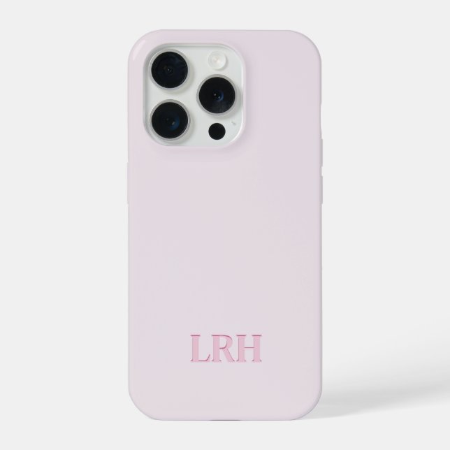 Modern Minimalist Initial Pink Monogram  iPhone Case (Back)