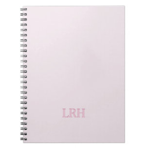 Modern Minimalist Initial Pink Monogram  Notebook
