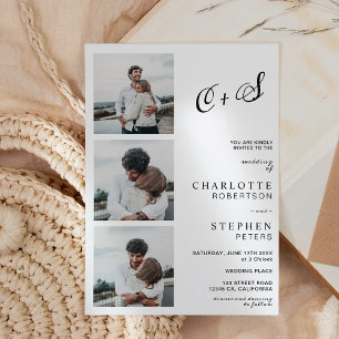 Modern minimalist initials photo budget wedding