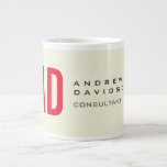 Modern Minimalist Initials Red Monogram Beige Large Coffee Mug<br><div class="desc">Plain Minimalist Modern Designs. They're all simple,  attractive,  unique.</div>