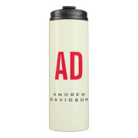 Modern Minimalist Initials Red Monogram Beige