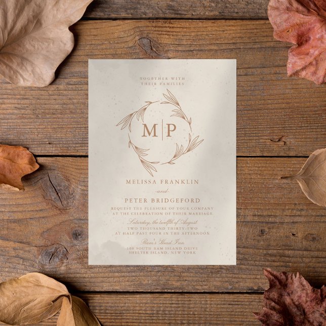 Modern Minimalist Initials Wedding Invitation (Creator Uploaded)